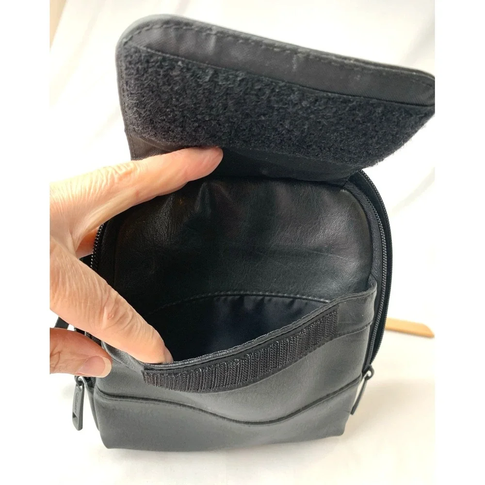 Case Logic Bag Faux Leather For Camera CD Player Walkman Carry Travel Zip Soft